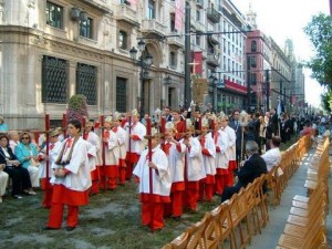 El cortejo de la procesión del Corpus Christi